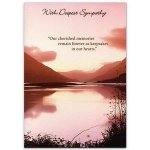 Sincere SYMPATHY & CONDOLENCE Card, Cherished Memories by Designer Greetings +✉ - Picture 1 of 4