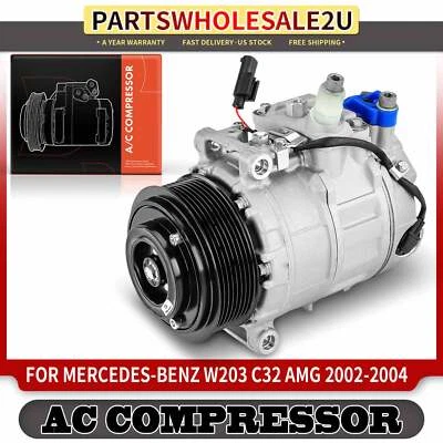 空调压缩机带离合器适用于梅赛德斯-奔驰 C32 AMG W203 2002 2003 2004 8-Groove — 第 1/4 张图片