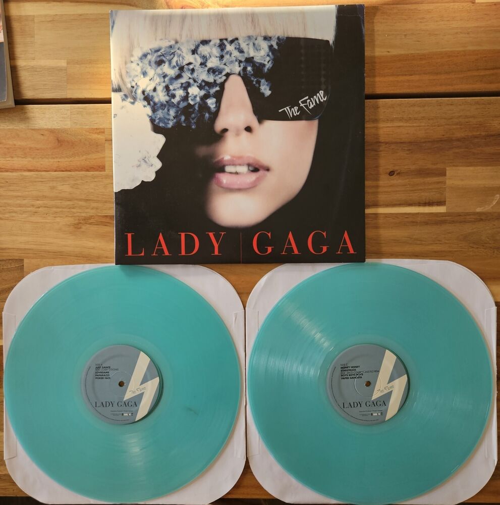 Lady Gaga - The Fame Glacier Blue Vinyl 2xLP Silver Swirl Tin /1000