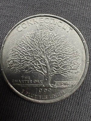 1999 P Connecticut State Quarter Error Coin Obverse And Reverse You Grade  - Image 1 of 4