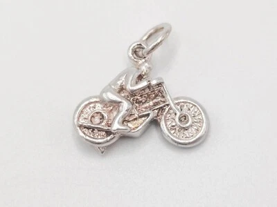 Vintage 925 Sterling Silver Speedway Motorcycle Biker Charm Pendant Motorbike - Image 1 of 3