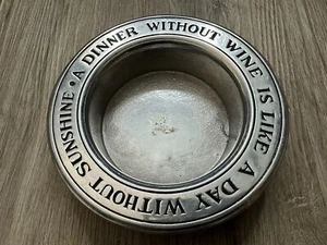 Vintage Wilton Metal Wine Bottle Holder Coaster / Trinket Dish USA - Picture 1 of 6