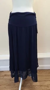 NWT Apt 9 Navy Blue Handkerchief Hem Midi Skirt Petite 2XL PXXL - Picture 1 of 6