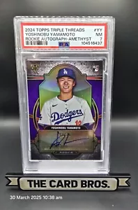2024 Topps Triple Threads Yoshinobu Yamamoto Rookie Auto Autograph RC #4/75 PSA7 - Picture 1 of 2