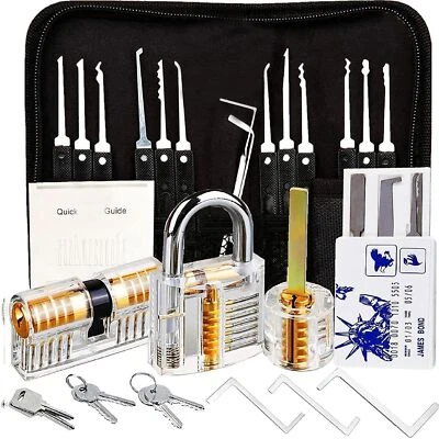XFLY 35 Stück Lockpicking Set Dietrich Lockpicking Set Profi mit 3 Transparen... - Bild 1 von 4