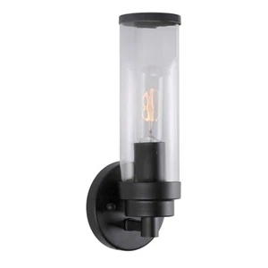 Forte Lighting Morgan 1 Light Wall Sconce, Black/Clear - 5064-01-04 - Picture 1 of 1