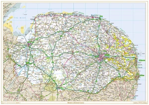 Old County Map of Norfolk , Traditional Boundary Map of Norfolk (pre-1974) - Picture 1 of 4