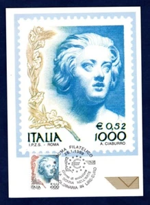 ITALIA 1999 CARTOLINA MAXIMUM LA DONNA NELL'ARTE DA LIRE 1.000 - € 0,52 - Bild 1 von 1