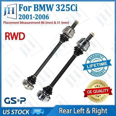 OE Rear Pair CV Axle Shaft Set For 2001-06 BMW 325Ci 325i 323i Z4 328i RWD Auto - Image 1 of 4