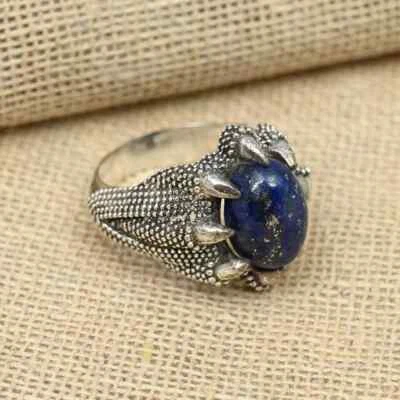 Lapis Lazuli Gemstone 925 Sterling Silver Men's Ring Designer Ring All Size  D09 - Image 1 of 4