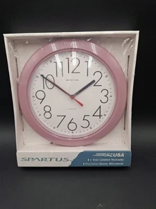 VTG Spartus Quartz Mauve 10 inch Wall Clock NIB - Picture 1 of 5
