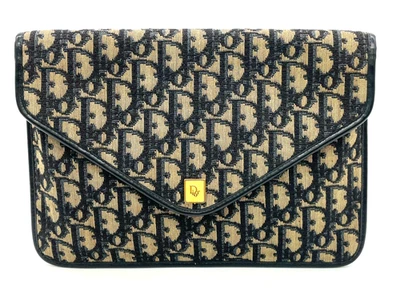 Auténtico Bolso de Mano Cristian Dior Vinatge Trotter Lona Cuero Azul NS120240 Foto 1 de 4