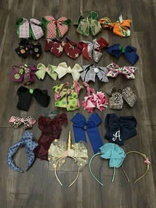 Girls Huge Lot of Bows & Headbands 25 Piece Lot - Picture 1 of 1