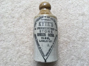 VINTAGE KYTE’S FERMENTED STONE GINGER BEER 79&81 LAWLEY St…INGWER BEER BOTTLE - Bild 1 von 4