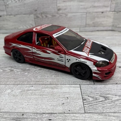 100% Hot Wheels Super Street Edition Custom Honda Civic SI Red 1:18 - Image 1 of 4