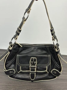 Süße BCB GIRLS Kunstleder Schultertasche, schwarz/cremefarben - gebraucht, in einwandfreiem Zustand - Bild 1 von 18