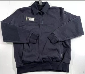 511 TACTICAL 72535 1/4 ZIP JOB SHIRT WITH CANVAS 2.0 FIRE NAVY Blue Small NWT - Picture 1 of 11