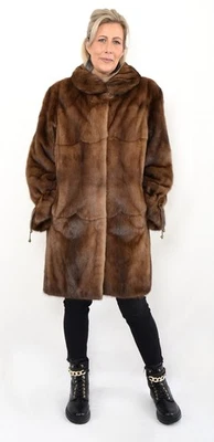 US5588 FEMALE MINK FUR JACKET RANCH SAGA MINK COAT DEMI BUFF SIZE XL - NERZJACKE - Image 1 of 4