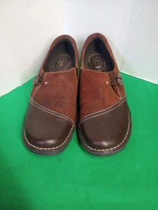 Clarks Artisan mocassini slip-on in pelle scarpe marroni da donna taglia 9N (31070) - Foto 1 di 8