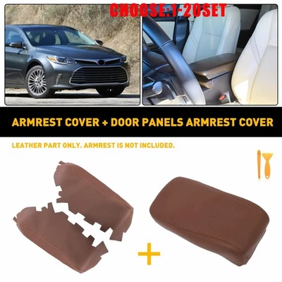 Cubierta de tapa de consola de cuero marrón 3-30X para Toyota Avalon 2013 2014 2015-2018 Foto 1 de 4