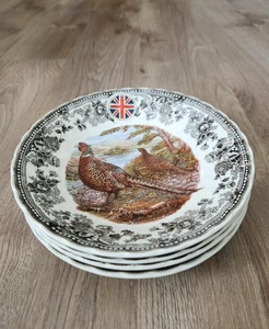 4 Queen's Quintessential Game Pheasant coupe soup salad Bowl Thanksgiving 8” NWT - Picture 1 of 8