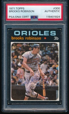 1971 Topps #300 Brooks Robinson Signed Baltimore Orioles PSA AUTHENTIC - Image 1 of 2