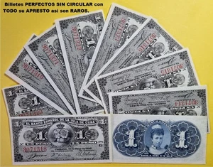 ESPAÑA COLONIAL BANCO ESPAÑOL 1 BILLETE de 1 peso año 1896. SIN CIRCULAR PLANCHA - Picture 1 of 2