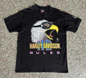 Vintage 1990s Harley-Davidson Rules Screaming Eagle T-Shirt Black L:28” W:22” - Picture 1 of 3