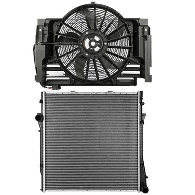 Electric Engine Radiator Cooling Fan Kit For BMW X5 2000-03 2005 2006 Tutomatic Foto 1 de 4