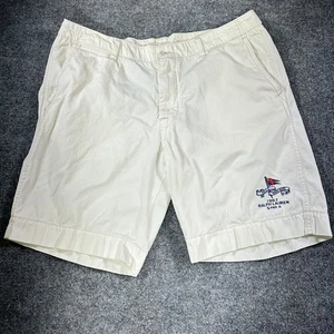 POLO Ralph Lauren Shorts Mens 38 White Classic Yacht Club Nautical Logo Preppy - Picture 1 of 14