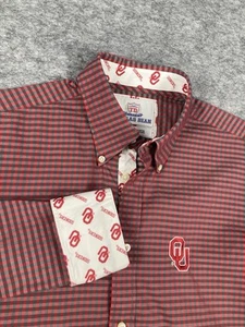 Camisa Oklahoma Sooners Para Hombres M Roja Cuadros Puños Abatibles Thomas Dean Manga Larga - Imagen 1 de 6