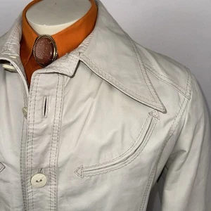 Vtg 60s 70s Pioneer Wear Jacket Leather Coat Western Rockabilly Disco Mens 44 - Picture 1 of 24