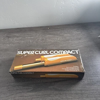 Rizador portátil compacto Gillette Super Curl 1976 de colección NUEVO caja probada Foto 1 de 4