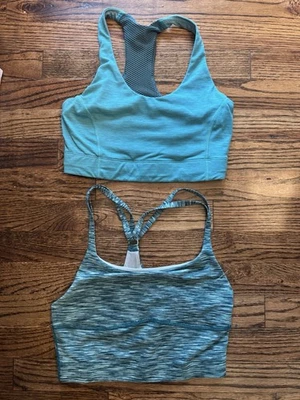 Sujetador deportivo Outdoor Voices verde azulado/azul XS lote de 2 SIN almohadillas senderismo yoga entrenamiento Foto 1 de 4