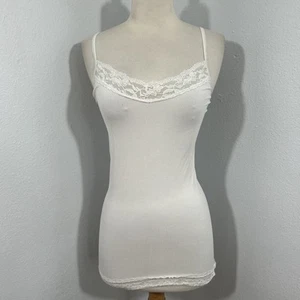 Tank Top Womens 6 White Lace Trim Bellas Swan Vampire Feminine Fairy Y2K - Picture 1 of 6