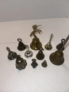Vintage Variety Of 11 Brass Bells - Picture 1 of 6
