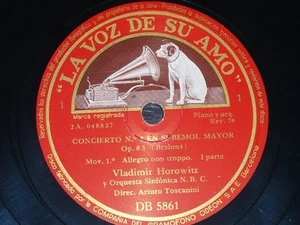 PIANO 6 x 78 rpm RECORDS VsA VLADIMIR HOROWITZ Concierto nº 2 Op. 83 BRAHMS Rare - Imagen 1 de 12