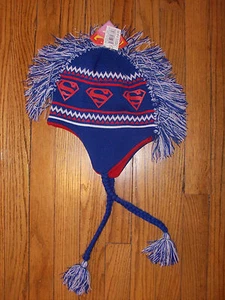 SUPERMAN LOGO Laplander Mohawk Fleece Lined Adult One Size Officially Licensed  - Picture 1 of 2