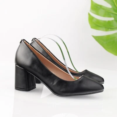 Taryn Rose Womens Maine Pump Size 6 Black Leather Block Heel Pointed Dress Shoe - Image 1 of 4