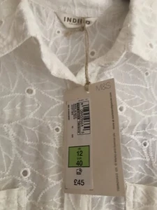 M & S INDIGO COLLECTION DRESS SHIRT STYLE COVER UP IVORY RRP £45 12 - Picture 1 of 3
