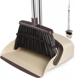 Broom and Dustpan Set, Dustpans with Broom Combo for Home, Beige, Pack of 1 - Picture 1 of 8