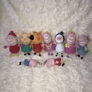 Peppa Pig TY Beanies Stofftiere Konvolut Zoe Zebra Freddy Fox Candy Cat George etc. - Bild 1 von 11
