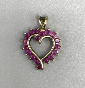 RS Ross Simons Ruby Vermeil 925 Sterling Silver Heart Pendant 1" - Picture 1 of 4