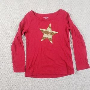 cherokee youth girls small long sleeve red shirt sequin star - Picture 1 of 6