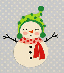 Cute Snowman #2 Winter Paper Die Cut Scrapbook Embellishment