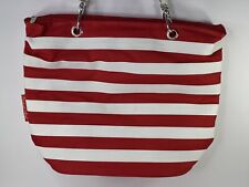 Picnic at Ascot Large Insulated Fashion Cooler Bag - 22 Can Tote - Red Stripe