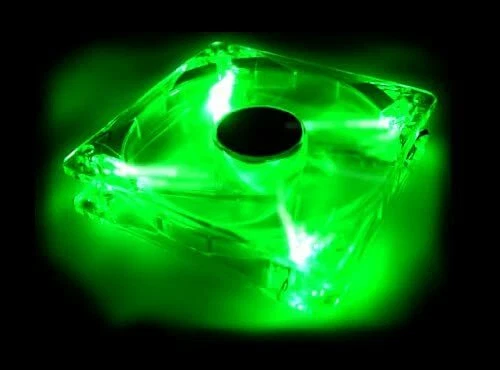 Logisys CF120GN 120mm Green Computer Case Cooling Fan with Quad Green LEDs  - Image 1 of 1