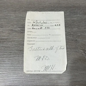 WW2 RCAF No4 I.T.S Edmonton Alberta Medical Leave Note Dated 1943 - Picture 1 of 3