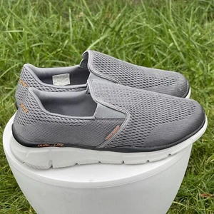 Skechers Equalizer Double Play Shoes Mens 7.5 Wide Gray Slip On Loafer 51509W - Picture 1 of 16