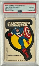 1976 Marvel Super Heroes Stickers Captain America PSA NM-MT 8